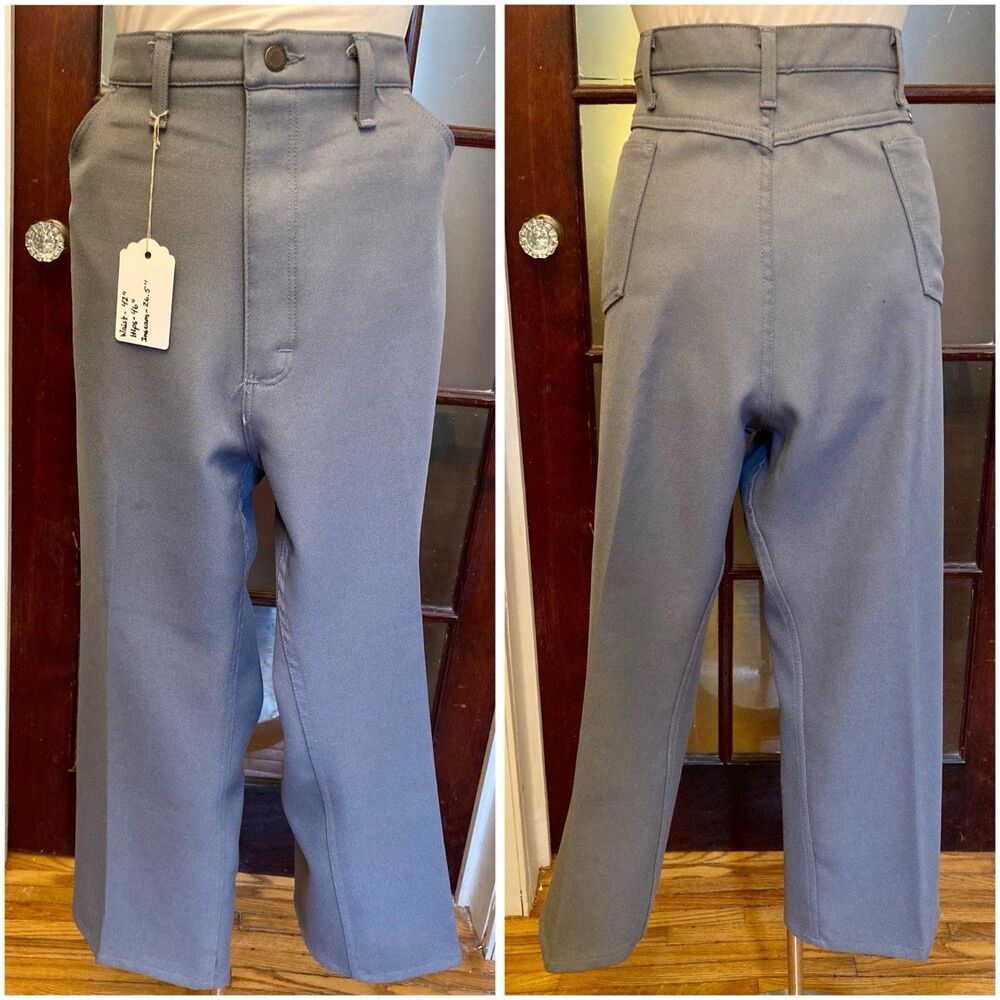 1970s 1980s Grey Sta-prest Trousers Wrangler Western Hippie Mod Disco Work